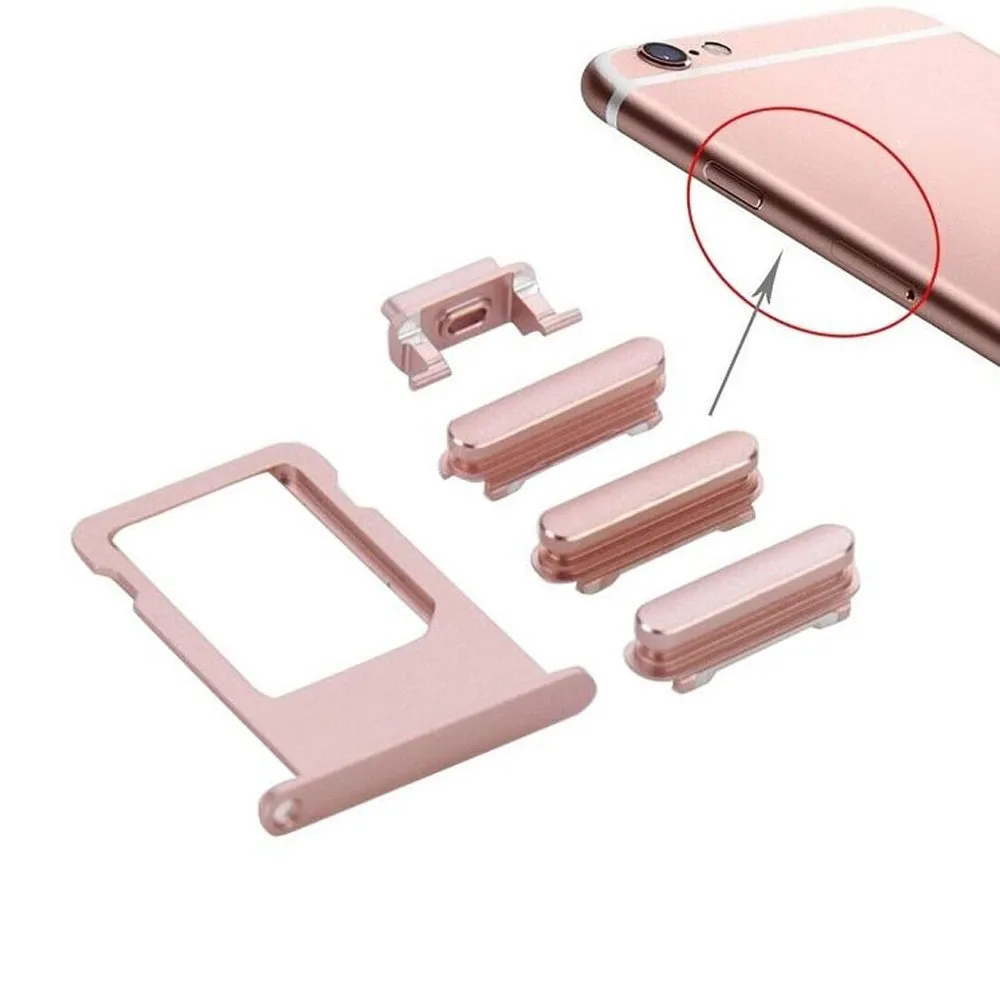 4-PIECE SET SIM HOLDER + VOLUME BUTTONS + POWER BUTTONS AND VIBRATION BUTTON FOR IPHONE 6S 4.7 PINK_number 4-PIECE SET SIM HOLDER VOLUME BUTTONS POWER BUTTONS AND VIBRATION BUTTON FOR IPHONE 6S 4.7 PINK Number - Image 1