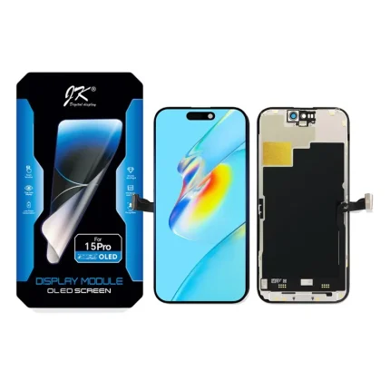 DISPLAY OLED DISPLAY COMPLETO PER APPLE IPHONE 15 PRO OLED VERSIONE DURO JK